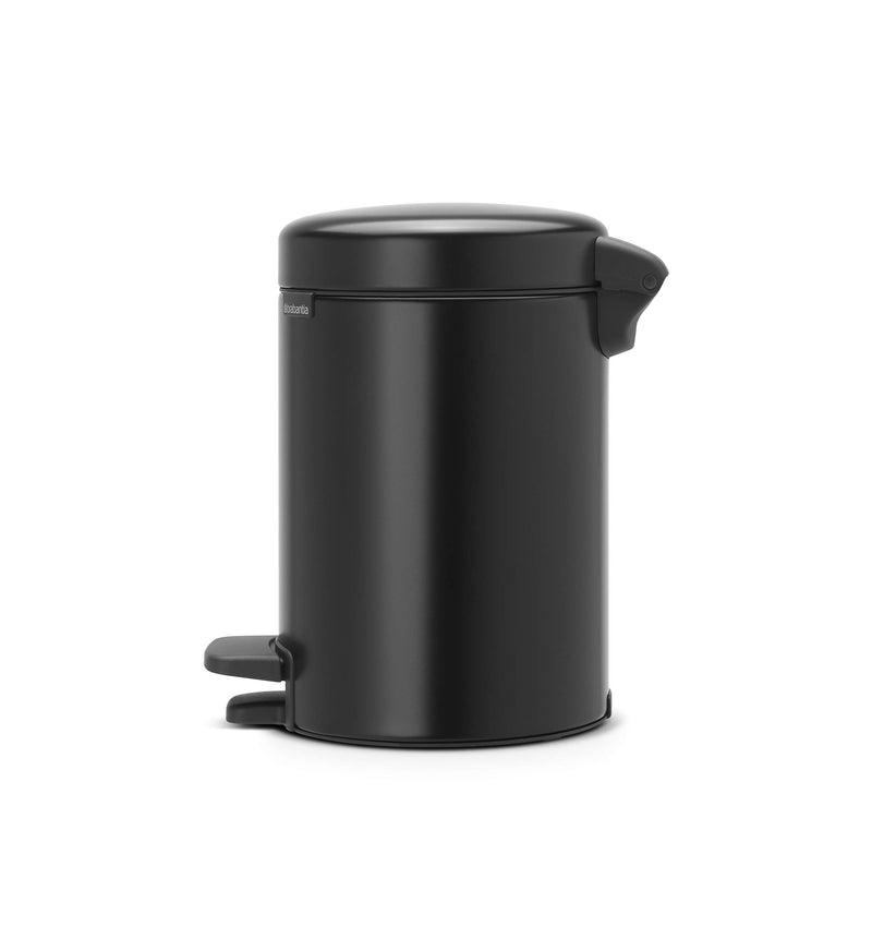 Matt Black, 3 L : Brabantia Pedal Bin newIcon with Plastic Inner Bucket, 3 Litre - Matt Black