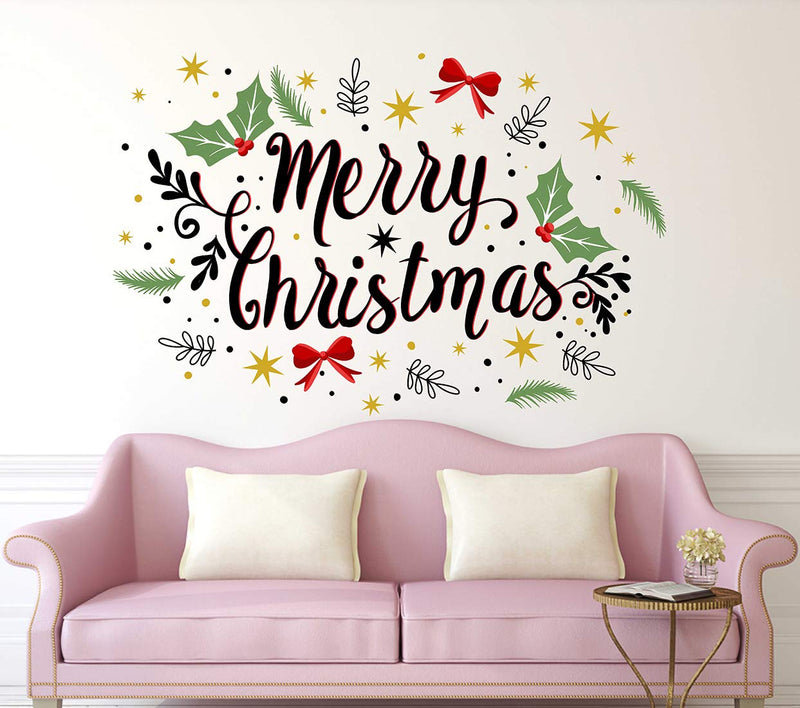 LANSTICK Merry Christmas Sticker for Wall Decoration