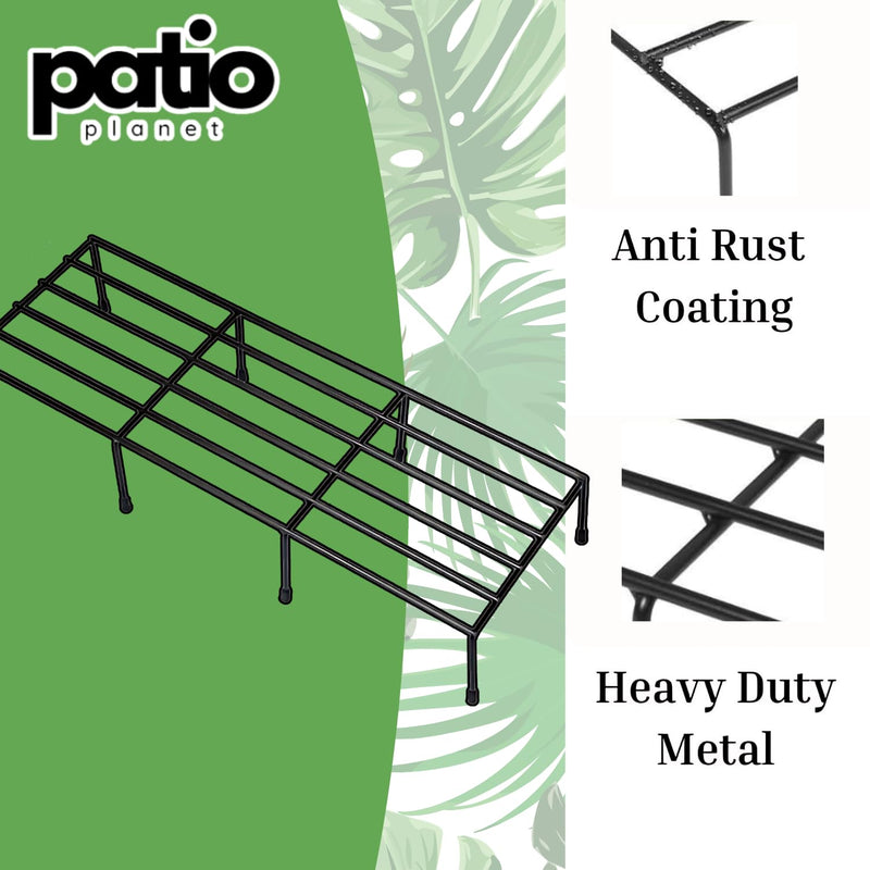 Patio Planet Anti Rust Metal Plant Stand for balcony (Set of 4 Black) | Planter stand for living room - 24 inches | Pot stand for outdoor & Indoor plants