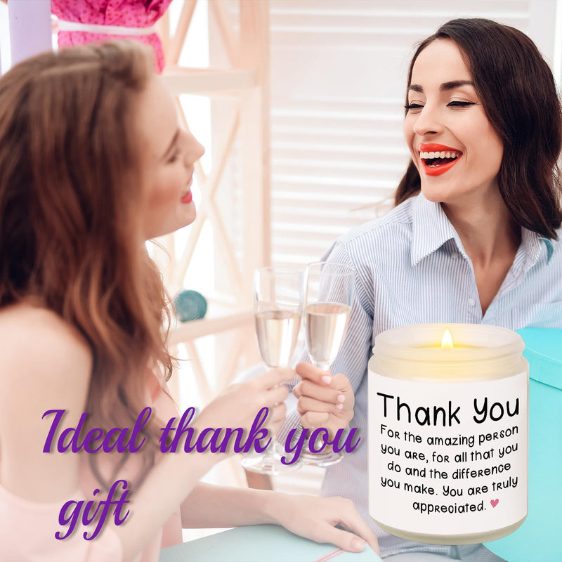 BAUBLEDAZZ Thank You Gifts for Women, Thank You Gifts, 7oz Lavender Scented Soy Wax Candle, Thank You Candle, Thank You Gifts for Friends, Coworker, Appreciation Gifts for Women