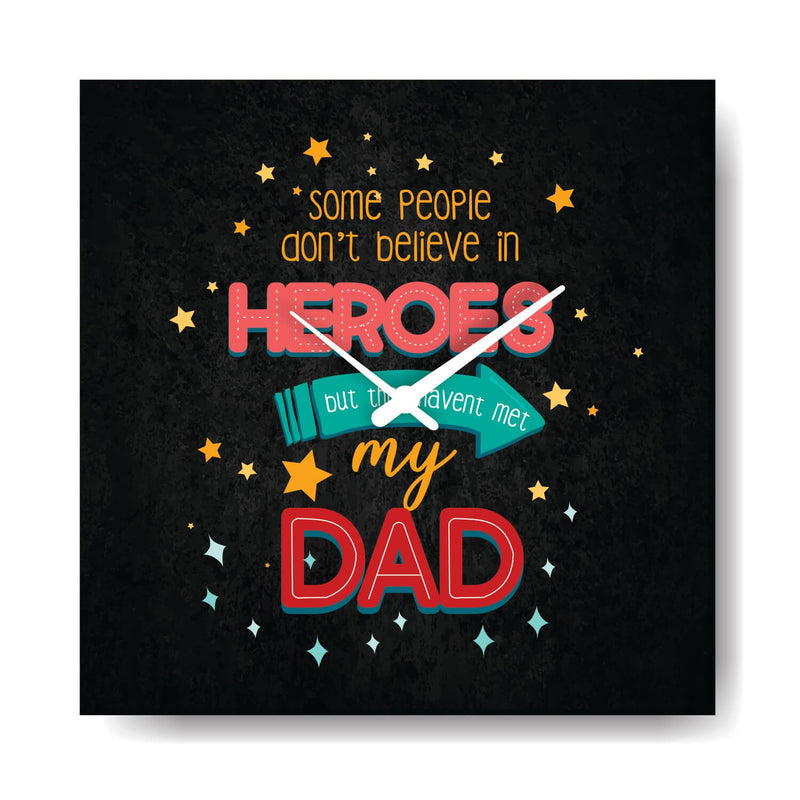 TheYaYaCafe Yaya Cafe Hero Dad Desk Clock for Father - 8x8 inches