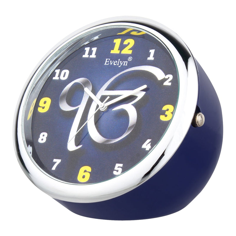 Evelyn Plastic Quartz Watch Analog Table Clock & Car Dashboard Size 45mm EVT-26, Blue