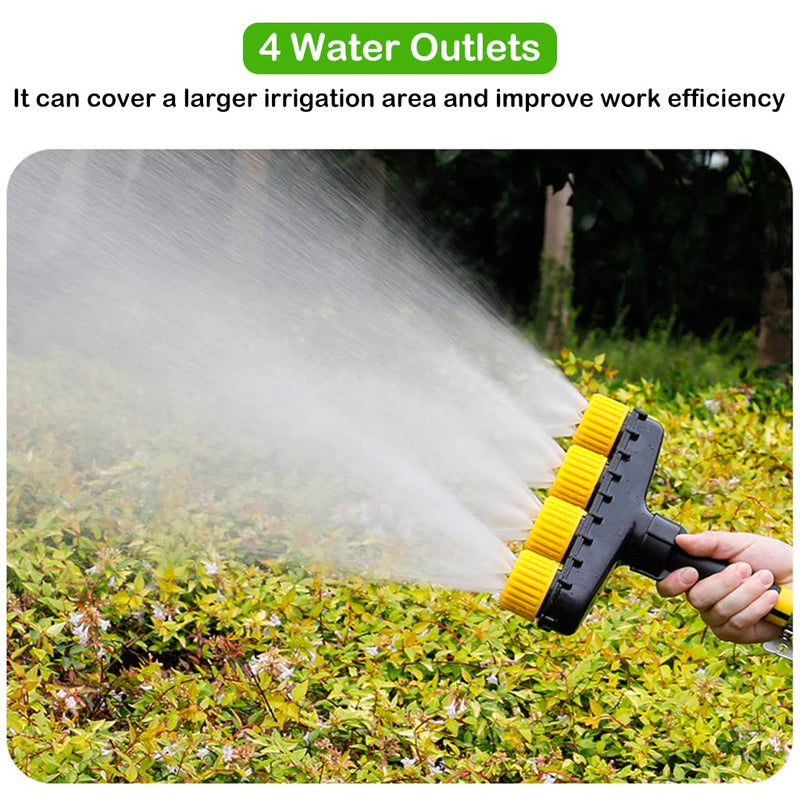 Supvox® Garden Water Pipe Sprayer 4 Nozzle Irrigation Sprinkler Larger Irrigation Area Garden Sprayer Nozzle with Flow-Adjustment Connector