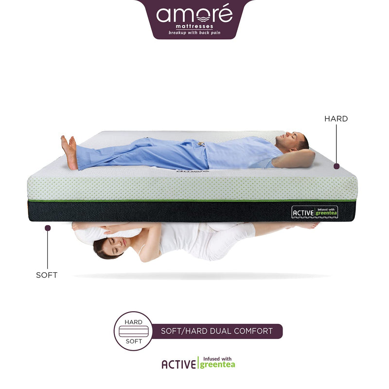 AMORE Active Orthopedic Memory Foam Mattress Infused with Green Tea Mattress75X48X8