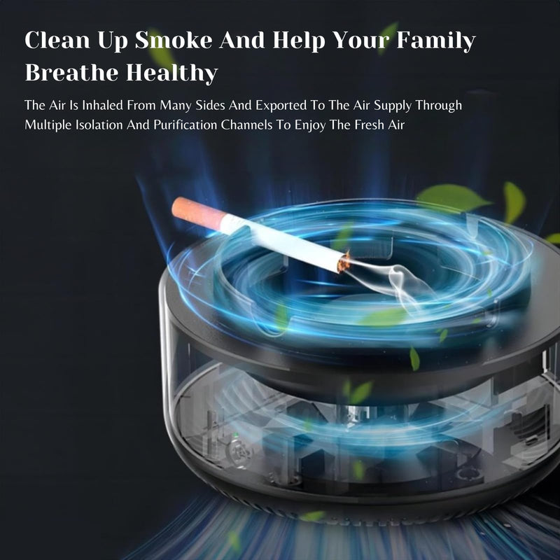 GLOWICK Smokeless Ashtray Cigarettes Indoor Spinning Tray Non-Slip Base Home Ashtrays Portable Ash Tray Self Extinguishing for Cars Indoor Office Ashtray (1PCS)