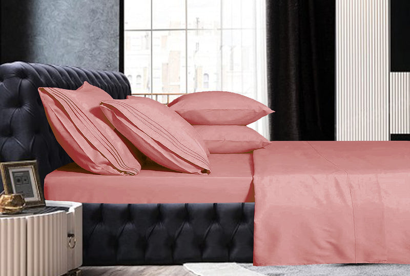 Mocassi King Sheet Set - Luxury Hotel 1800 Premier Bedding Sheets & Pillowcases - Ultra Soft Breathable & Cooling Bed Sheets - Deep Pocket - Wrinkle Resistant - 6 Piece Set - King, Dusty Rose