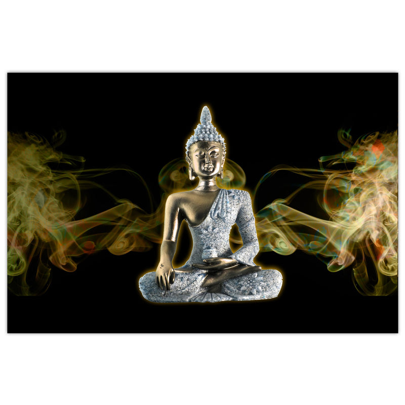 Indianara Rolled Sparkled Gautam Buddha Art Print for Room Décor Digital Reprint 36 inch x 24 inch Painting (10731PST)