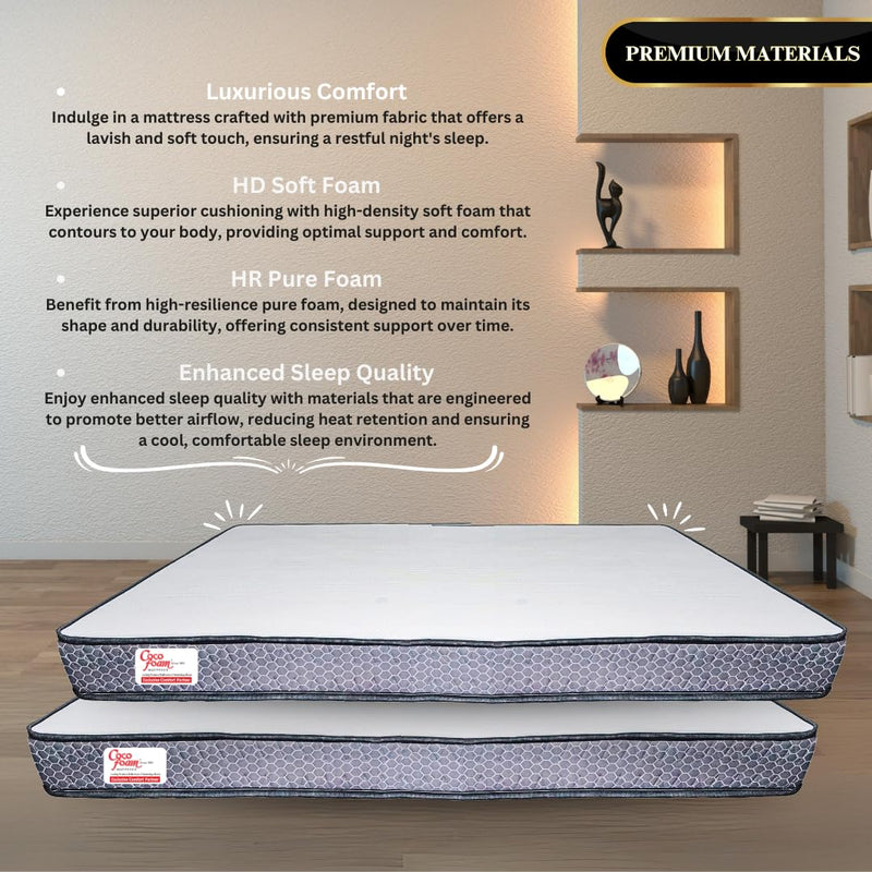 COCOFOAM 3" HR Pure Foam Mattress Orthopedic (72x36x4)