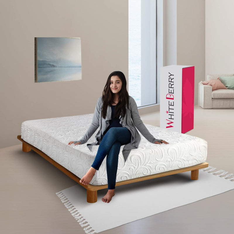 WHITE BERRY Signature: 5" - Most economical Memory Foam Mattress with high Resilience Open Cell Foam for top Notch Comfort. Firmness: Medium Soft, Single Bed Mattress [78 X 30 X 5]