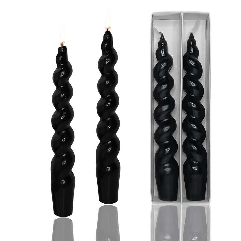 Black Candles Halloween Taper Candles Twisted Candlesticks Unscented Spiral Candles Stick Dinner Candle