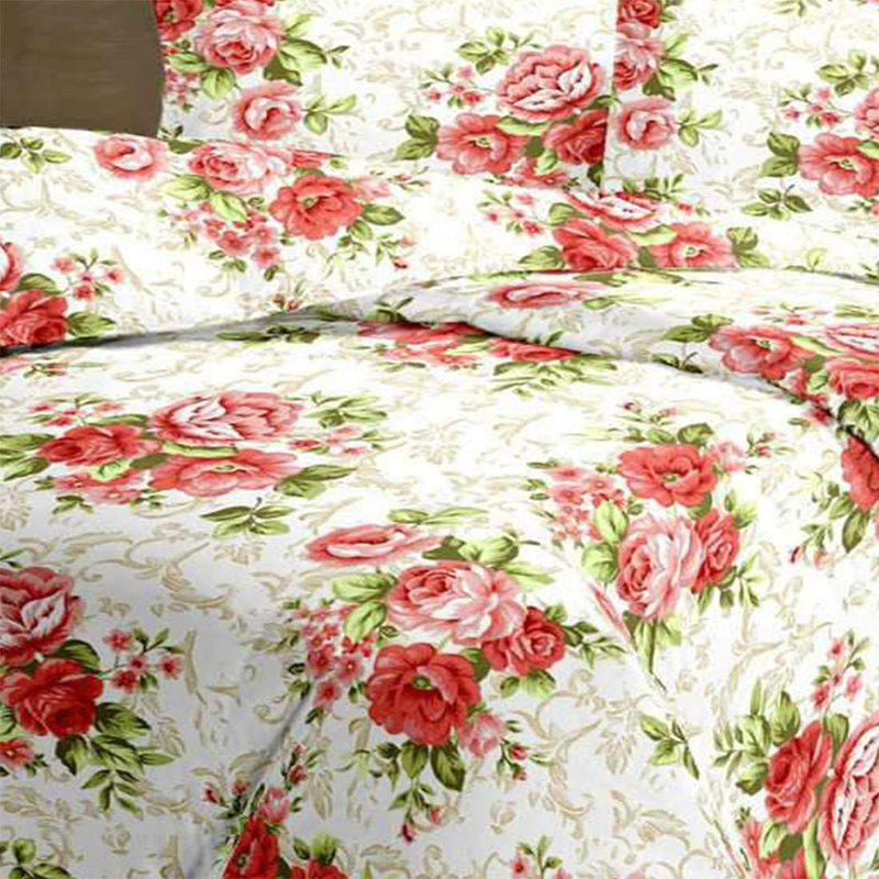 Abhi Creation Reversible Pink Floral Cotton Double Bed Blanket