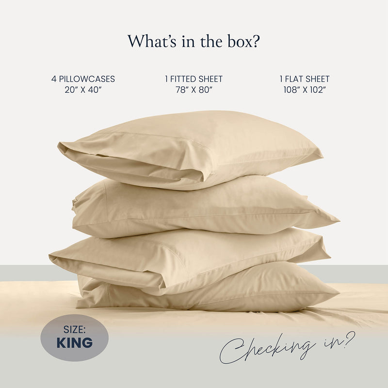 BELADOR Silky Soft King Sheet Set - Luxury 6 Piece Bed Sheets for King Size Bed, Secure-Fit Deep Pocket Sheets with Elastic, Breathable Hotel Sheets and Pillowcase Set, Wrinkle Free Oeko-TEX Sheets