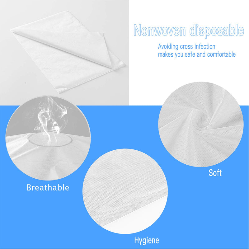 Spa Bed Sheets Disposable, Breathable Massage Table Sheets Non Woven Fabric For SPA Tattoo Massage Table 31" x 70" White