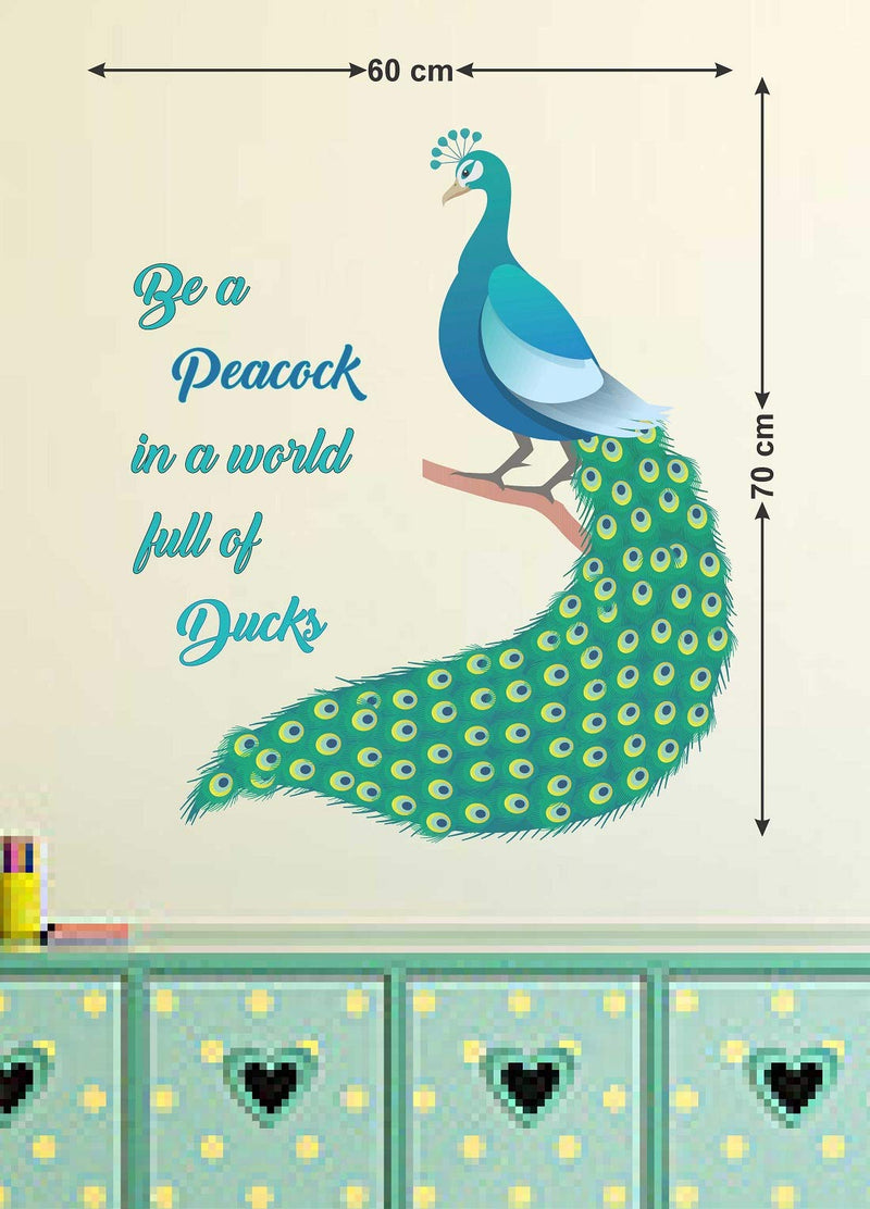 Tuffuk Peacock Large Vinyl Wallstickers for Home Decorations(60 cm x 70 cm)5TZ036