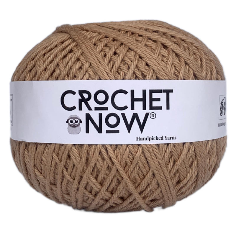 Crochet Now |100% Baby Cotton Yarn 4 Ply Thick (150 Grams) in Balls Goes with 3.5mm Hook for Crochet/Knitting Craft Projects (Beige)