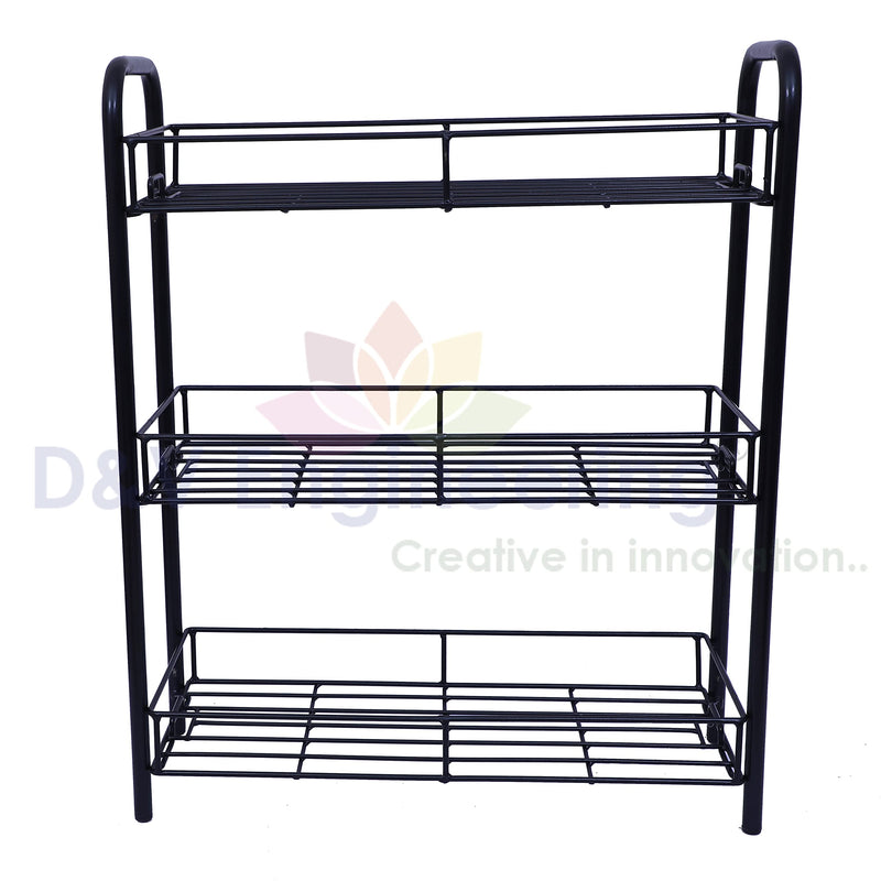 D&V ENGINEERING - Creative in innovation 3-Tier Multipurpose Kitchen Storage Shelf Shelves Holder Stand Rack, Kitchen Countertop Storage Shelf Organizer, Kitchen Spice Rack (3-Tier) metal