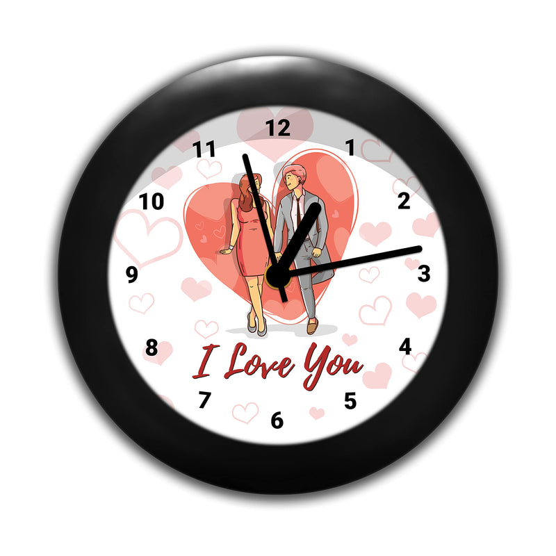 MC SID RAZZ -I love You (Valentines heart) White - design table clock | Desk Clock for Home and Office,Best gift for friends