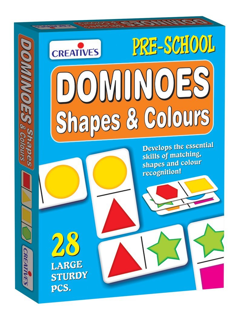 Creative Educational Aids P. Ltd. - Cre0651 Dominoes - Shapes And Colours Card Game (Multi-Color, 28 Pieces), 3 Years and Above