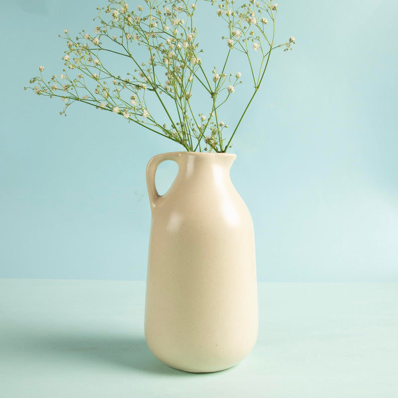 The White Space Living Handcrafted Home Decor Ceramic Vase for Elegance and Style (Jug Vase)