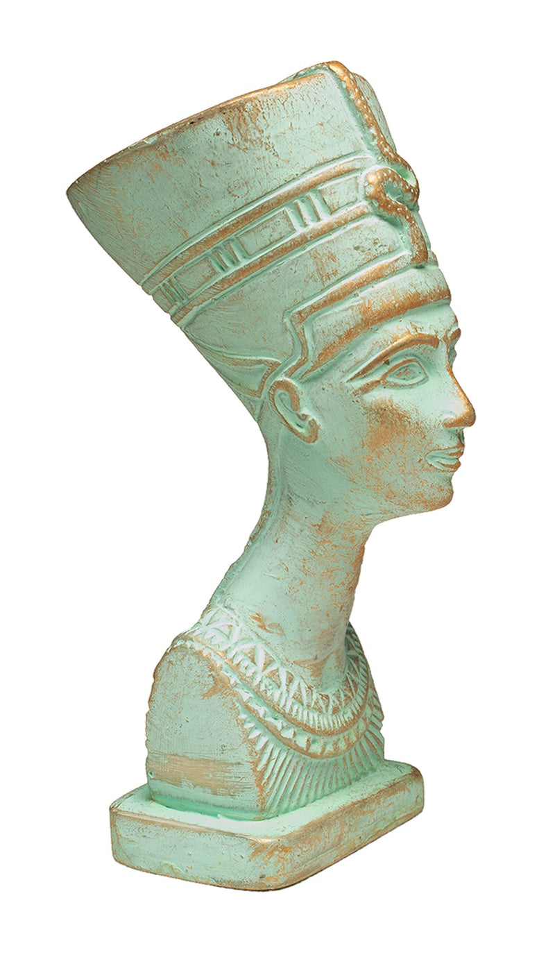 Discoveries Egyptian Imports Authentic Statue - Patina Finish - Nefertiti Bust - Beautiful One - 5" - Made in Egypt