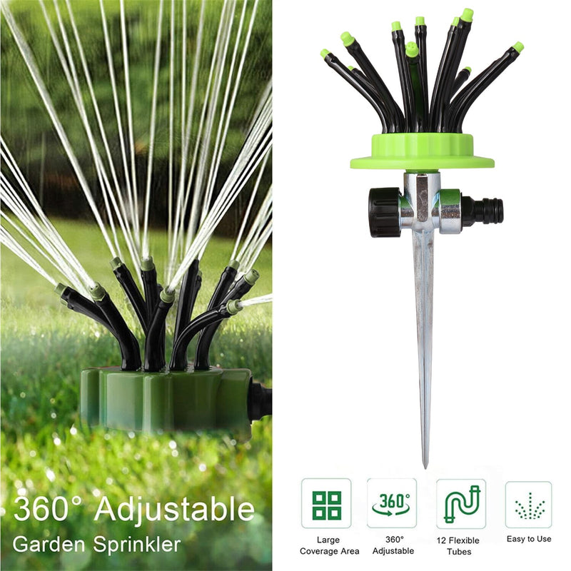 OUTO Garden Sprinkler 360 Degree Rotating Adjustable Water Sprayer for Watering Plants Outdoor Lawn Yard Irrigation System