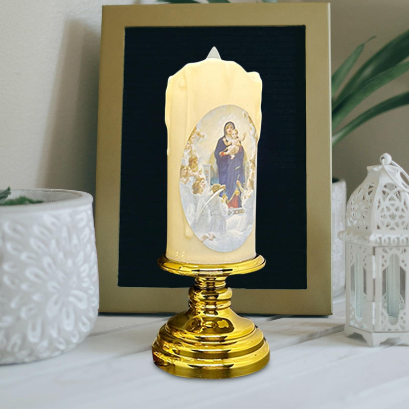 ATORSE® Flameless Electronic Candles Lamp LED Prayer for Larterns Wedding Decoration holy family