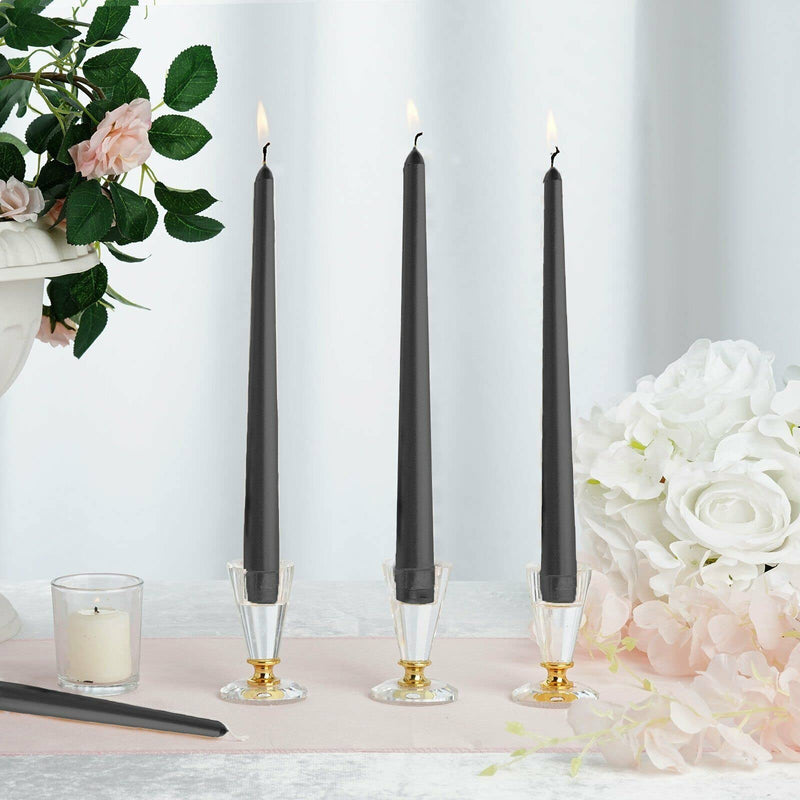 atorakushon Black Taper Stick Candles 10''Inches Scented Decorations Candle for Living Room Valentine Gifts Dinner Table Spa Church X-mass [Set of 8]