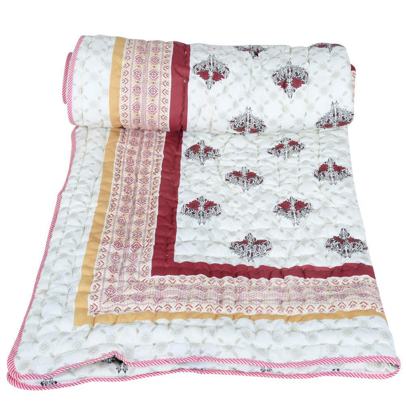 SVT Jaipuri Light Weight Pure Cotton Double Bed Quilt Rajai