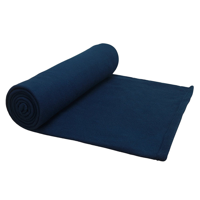 GOYAL'S Polar Fleece 250TC AC Double Bed Blanket - Blue