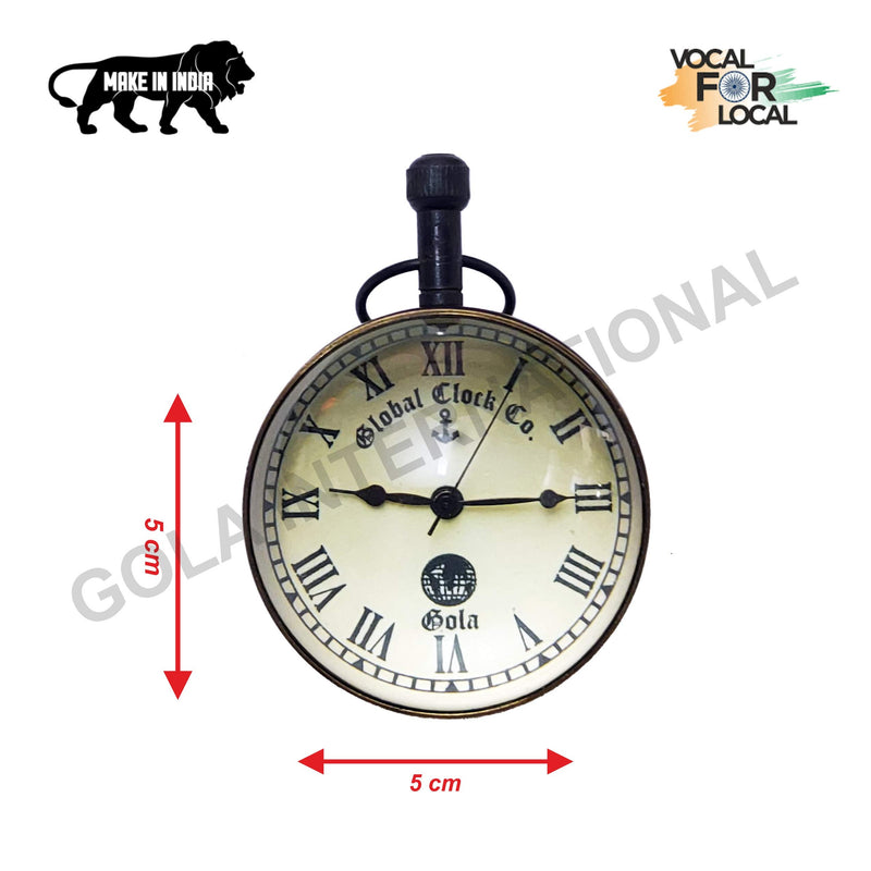 Gola International Brass Antique Look Analogue Table Globe Clock for Home and Office