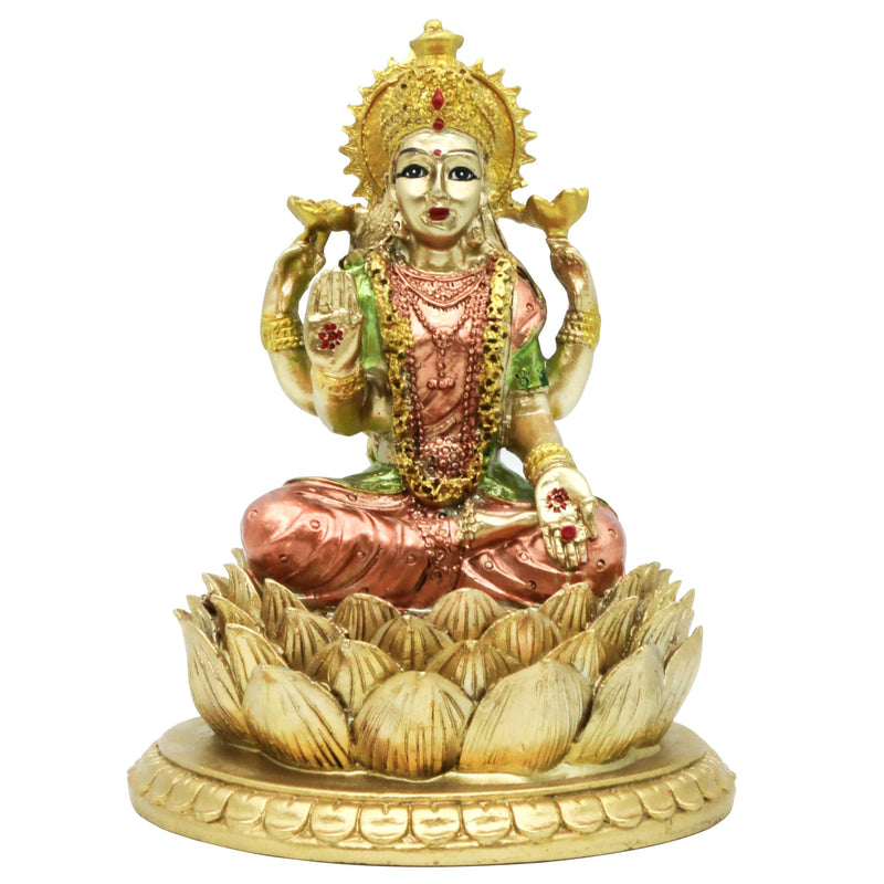 BangBangDa Hindu Goddess Laxmi Statue Sculpture – Indian God Lord Mather Lakshmi Puja Statue - India Pooja Item Murti Idol Figurine Diwali Gifts