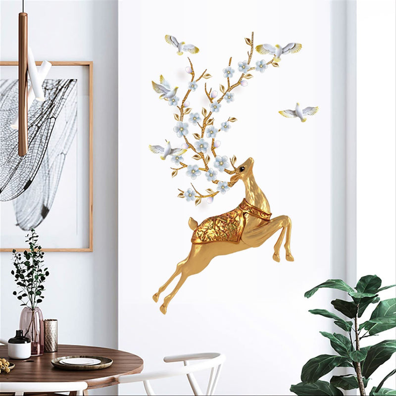 JAAMSO ROYALS Golden Deer Wall Stickers for Kids, Wall Stickers for Kids Room, Kids Wall Stickers for Kids Room, Kids Room Wall Sticker (60 CM x 90 CM)