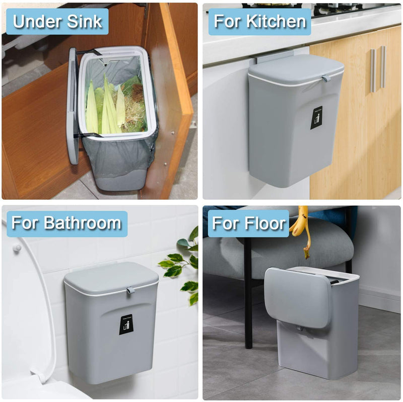 TONSYL Plastic Kitchen Compost Mountable Bin Under Sink, Hanging Small Trash Can Collapsible Trash Bin Convenient And / (Multicolour), Manual-Lift