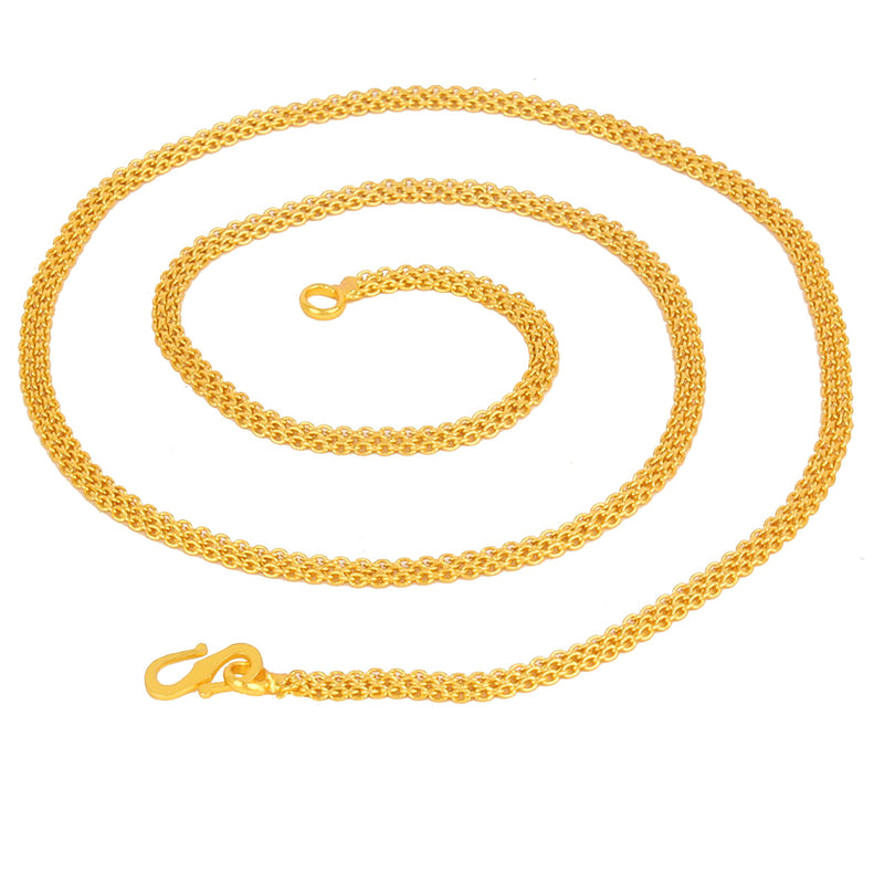 Fashion Frill Golden Chain For Men Boys Exclusive 1 Gram Gold Plated Golden Thin Neck Chain For Men Boys Necklace For Men Boys Women