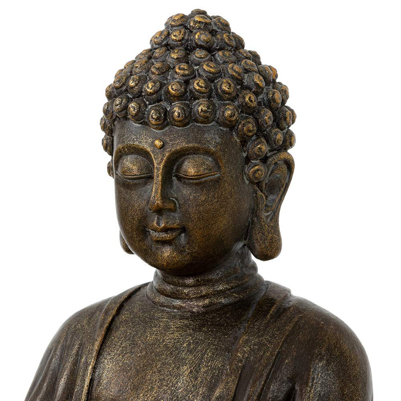 dharma emporium Buddha Statue, Antique Finish, 8”, Meditating, Seated Amitābha (Antique Bronze Patina)