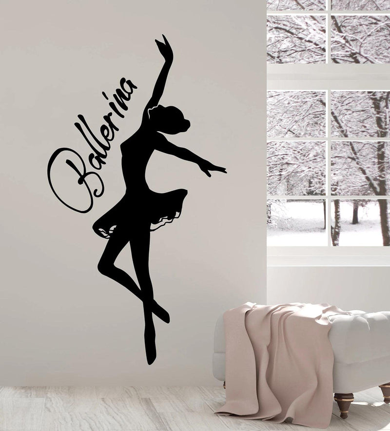 ISEE 360® Ballerina Dance Girl Wall Sticker for Living Entertainment Kids Bedroom Home Decor Vinyl Decal L X H 35 x 100 Cms