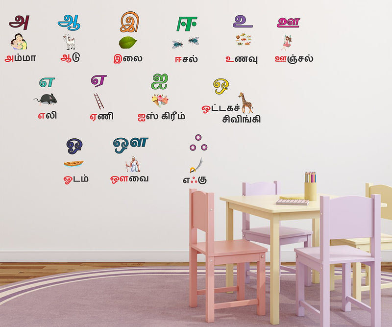 Wallstick Tamil Letters wallstickers (Vinyl 150 cm x 100 cm)