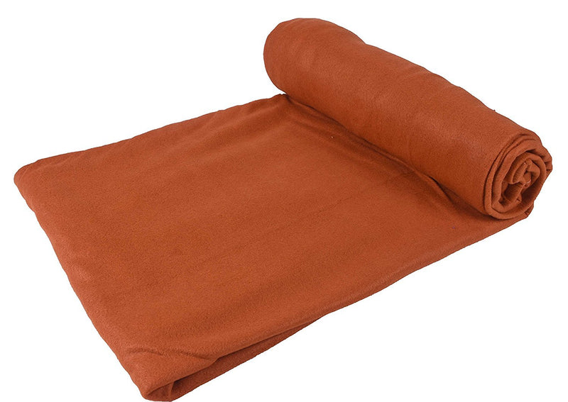 GOYAL'S ® Polar Fleece AC Double Bed Blanket (Orange)