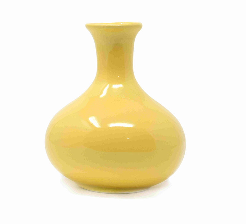 The Himalayan Goods Company Ceramic Flower Vase (5.75 inch, Yellow)