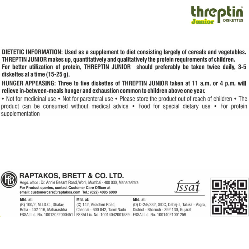 Threptin JUNIOR-Protein Diskettes| Healthy Snacks for Kids - 250g, Casein Protein Diskette with Calcium, Essential Vitamins, Minerals, Shankhpushpi and Brahmi-(No Maida)- Kesar Pista|100% Veg