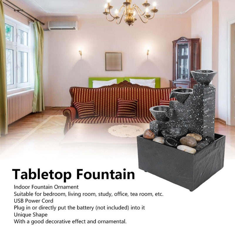 Tabletop Meditation Fountain with LED Light, Indoor Water Fountain Tabletop Water Fountain Indoor Waterfall Desk Waterfall for Indoor Home Office