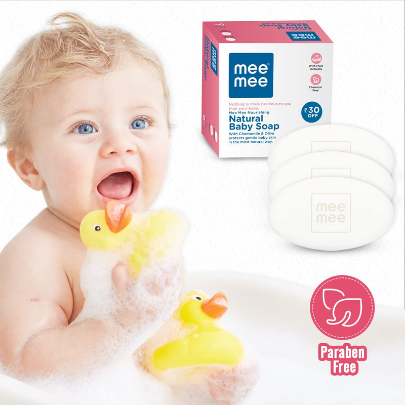 Mee Mee Nourishing Baby Soap with Almond & Milk Extracts 75g (Pack of 3)