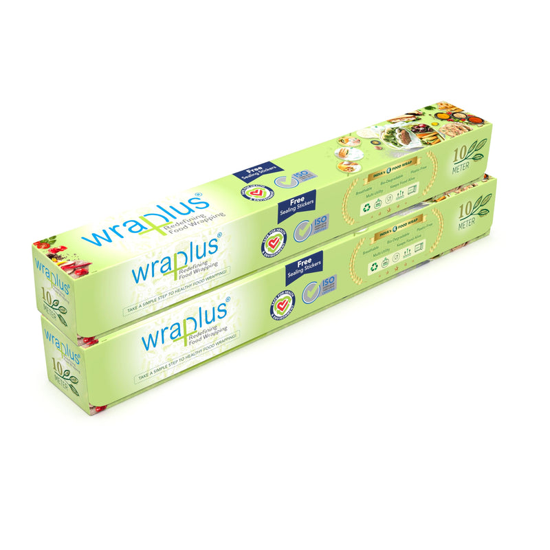 WRAPLUS "REDEFINING FOOD WRAPPING " Multipurpose Food Wrapping Paper I 10M I Green and White I Food Wrapping Paper roll I Food wrap Paper I Wrapping Paper for Food I Wrapping Paper I Pack of 2