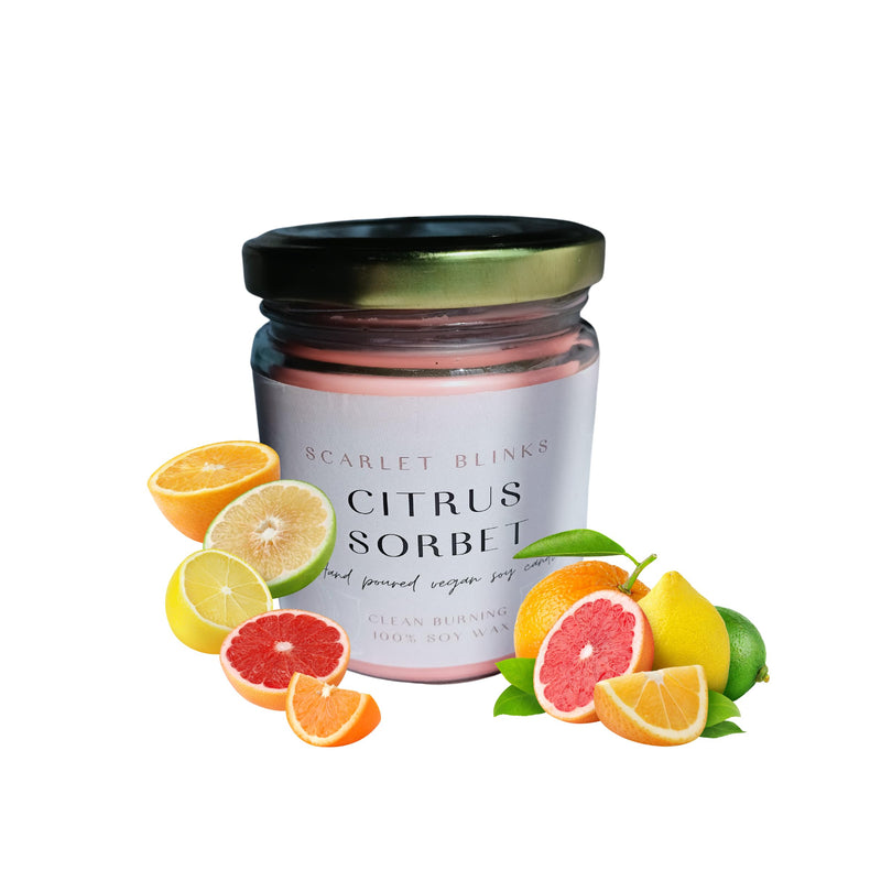 Scarlet Blinks Citrus Sorbet and Arabian Delight Candles | Soy Wax Candles | Aroma Therapy Candles | Burning Time :-45 HRS Pack of 2