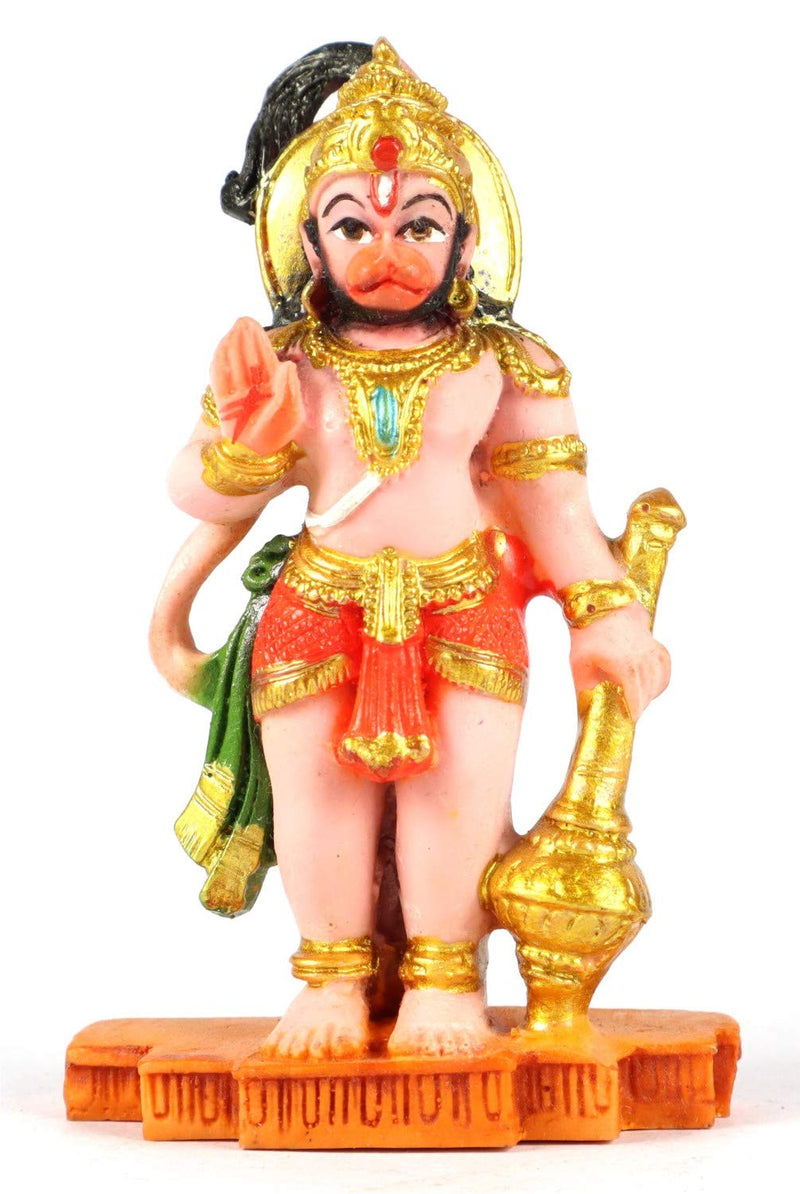 ASHIRWAD Polyresin Idol of Hanuman ji, Statue, Murti of Different Sizes for Home Temple (Hanuman ji-02)