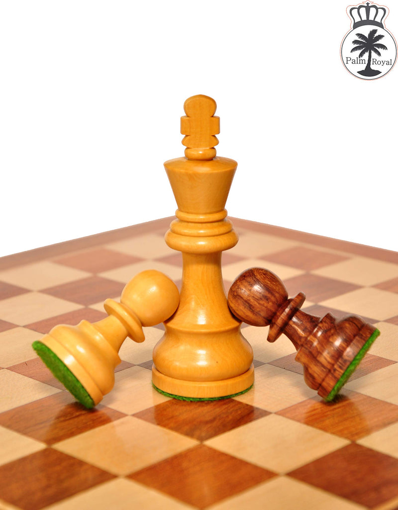 Palm Royal Handicrafts 3.75 inch Wooden Chess Pieces Set Made of Acacia Wood and Box Wood King Size 3.75 inch