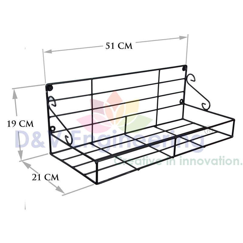 D&V ENGINEERING - Creative in innovation Metal Wall Fixing Wall mounting Wall Hanging Plant Planter Pot Stand Bracket for Balcony (51 cm Wide - Set of 4)