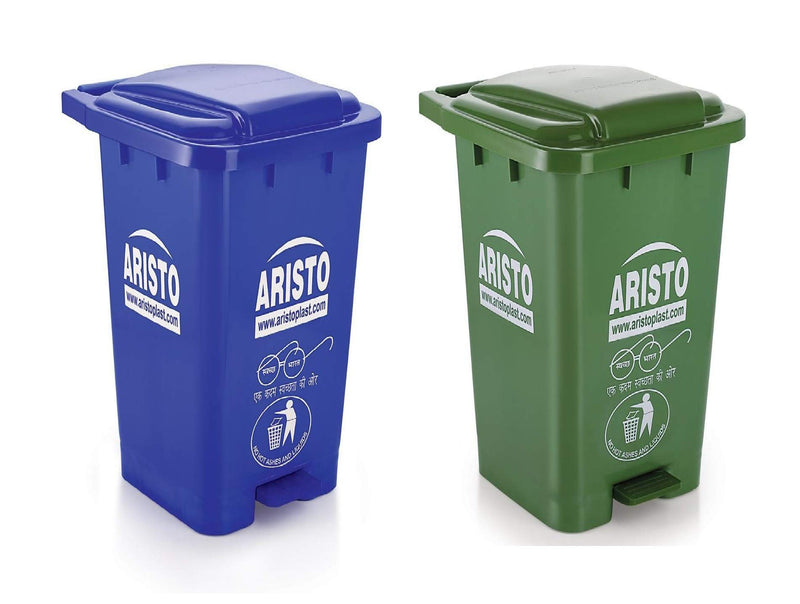 Aristo Plastic Pedal Garbage Waste Dustbin 70 LTR (Green/Blue)