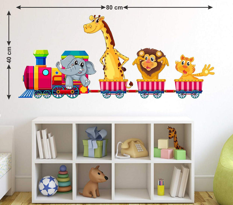 Tuffuk Jungle Train Large Vinyl Wallstickers for Home Decorations(80 cm x 40 cm)5TZ286