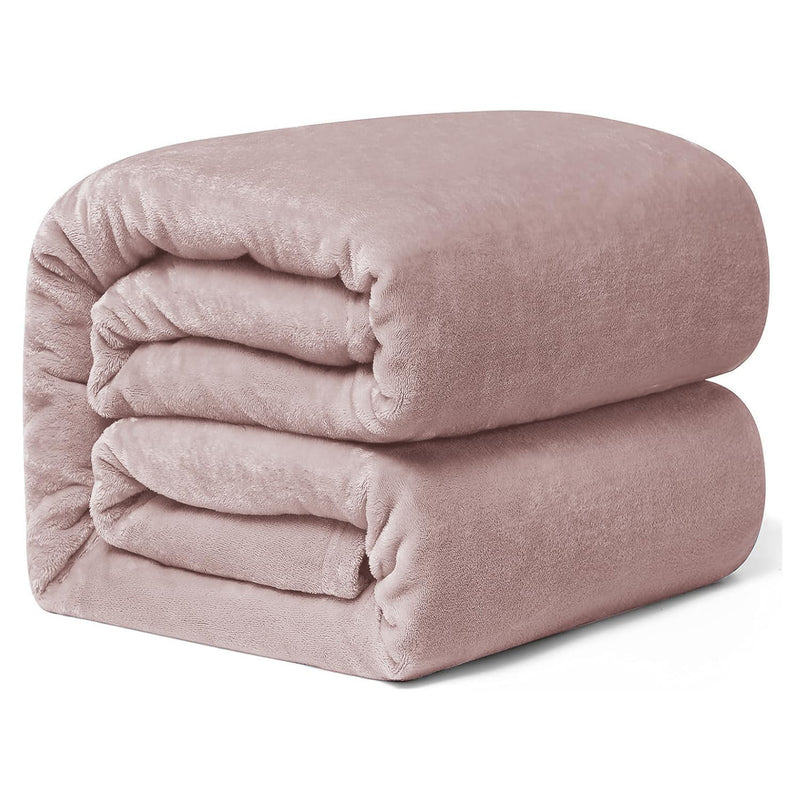 Cloth Fusion Fleece AC Blanket Double Bed, Lightweight Cozy Soft Premium Plush Blanket, 86X88 inches or 220X223.5 cm (Blush Pink)